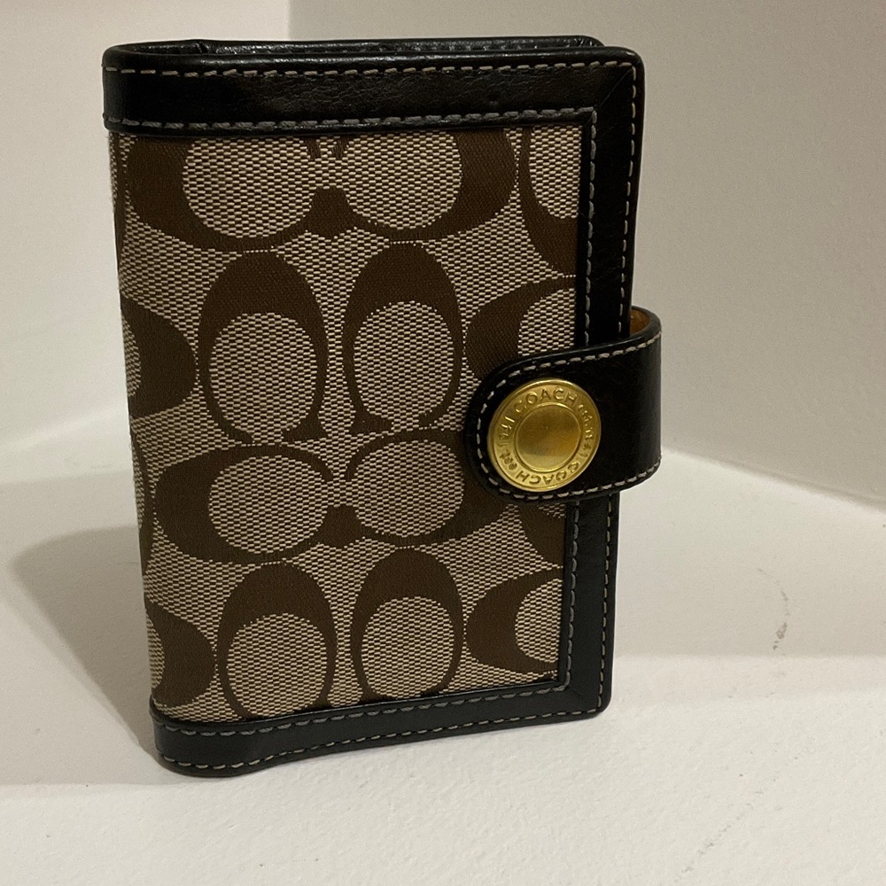 Coach Signature Brown and Black Wallet